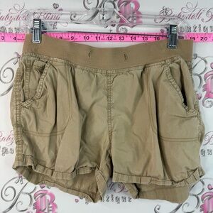 George shorts cargo Women's Tan Ruffle-Hem Elastic-Waist Athletic Shorts